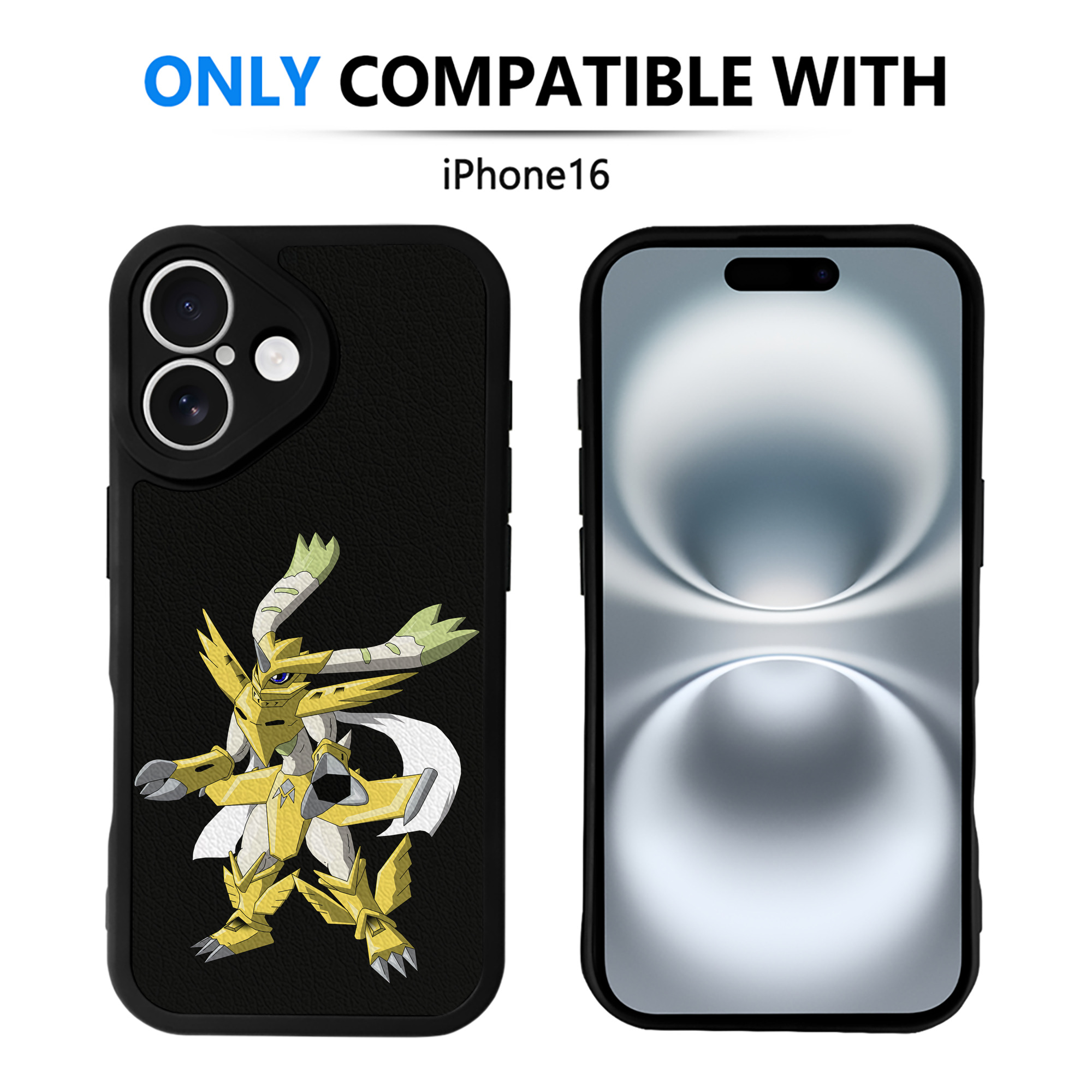（画像用） Digimon デジタルモンスター/デジモン 【iPhone 16シリーズ対応】シリコンスマホケース（レザー調） 材質：シリコン